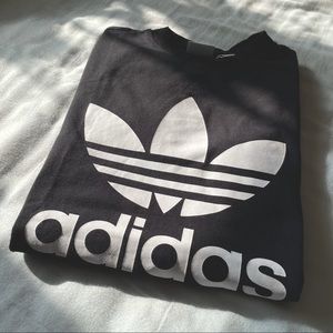 Black ADIDAS trefoil logo shortsleeve t-shirt